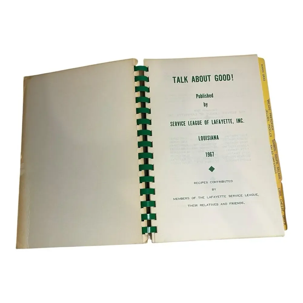 Talk About Good Cookbook 1969 Lafayette Louisiana Service League Cajun Recipes